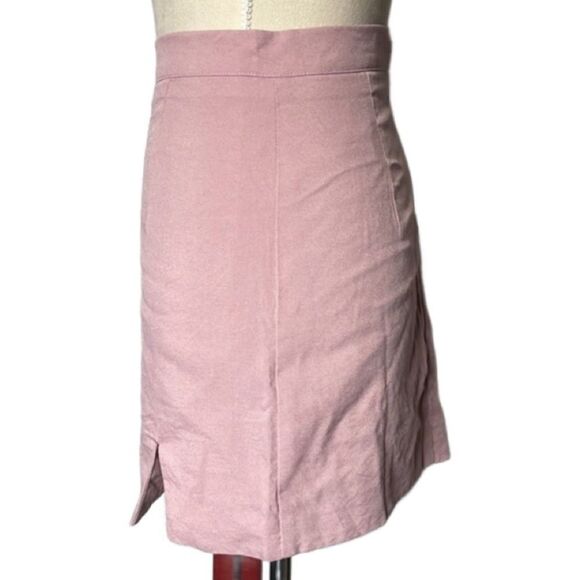 Princess Polly Rose Pink Linen Mini Skirt w/Slit (Size: 2) - Picture 5 of 12